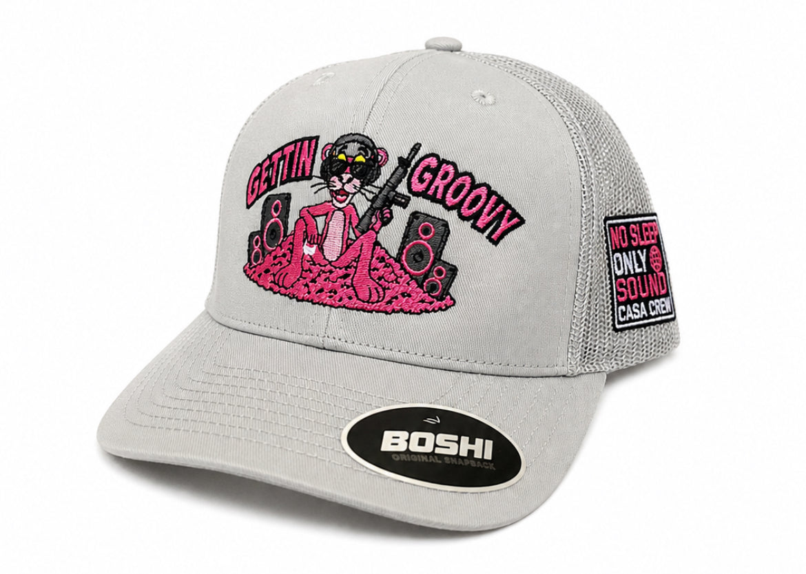 Gettin Groovy Panther Cap white