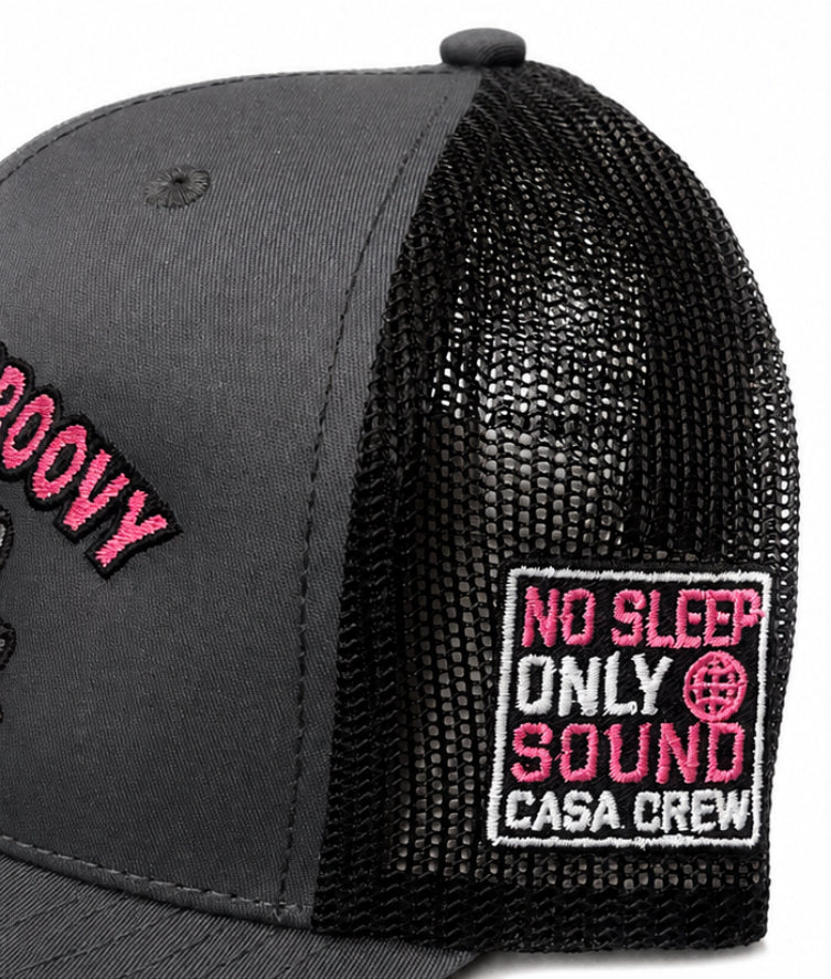 Gettin Groovy Panther Cap Grey and Black