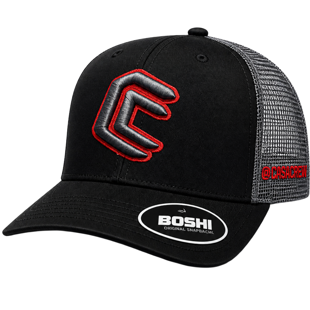 CC – Black, Grey & Red Trucker Cap