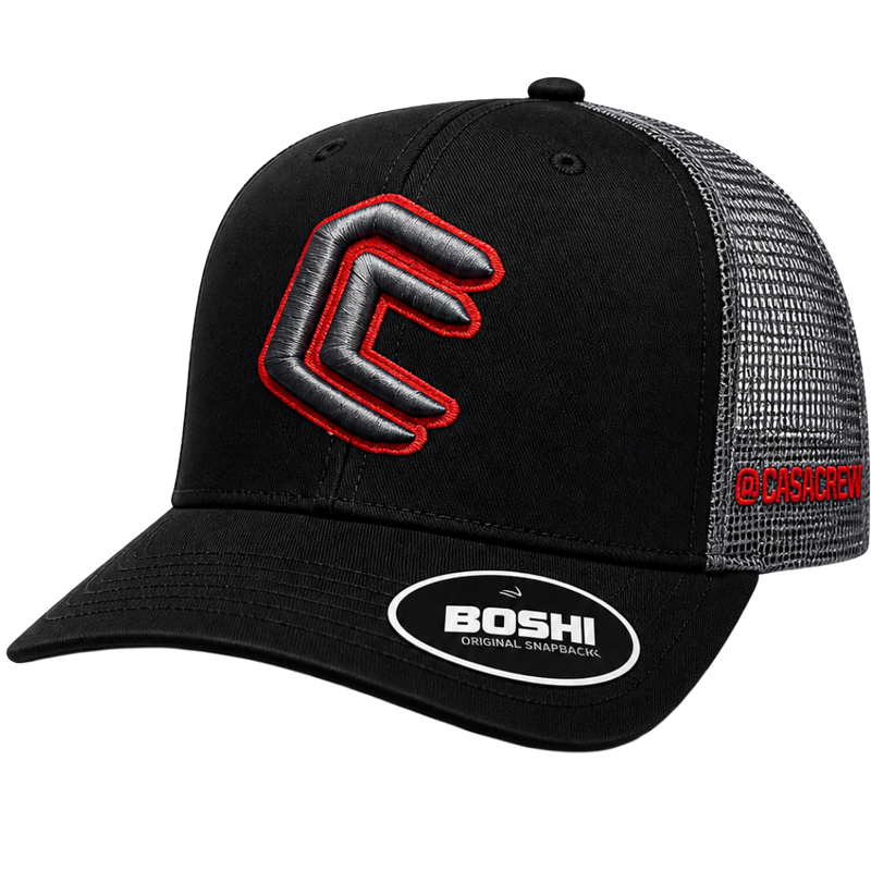 CC – Black, Grey & Red Trucker Cap