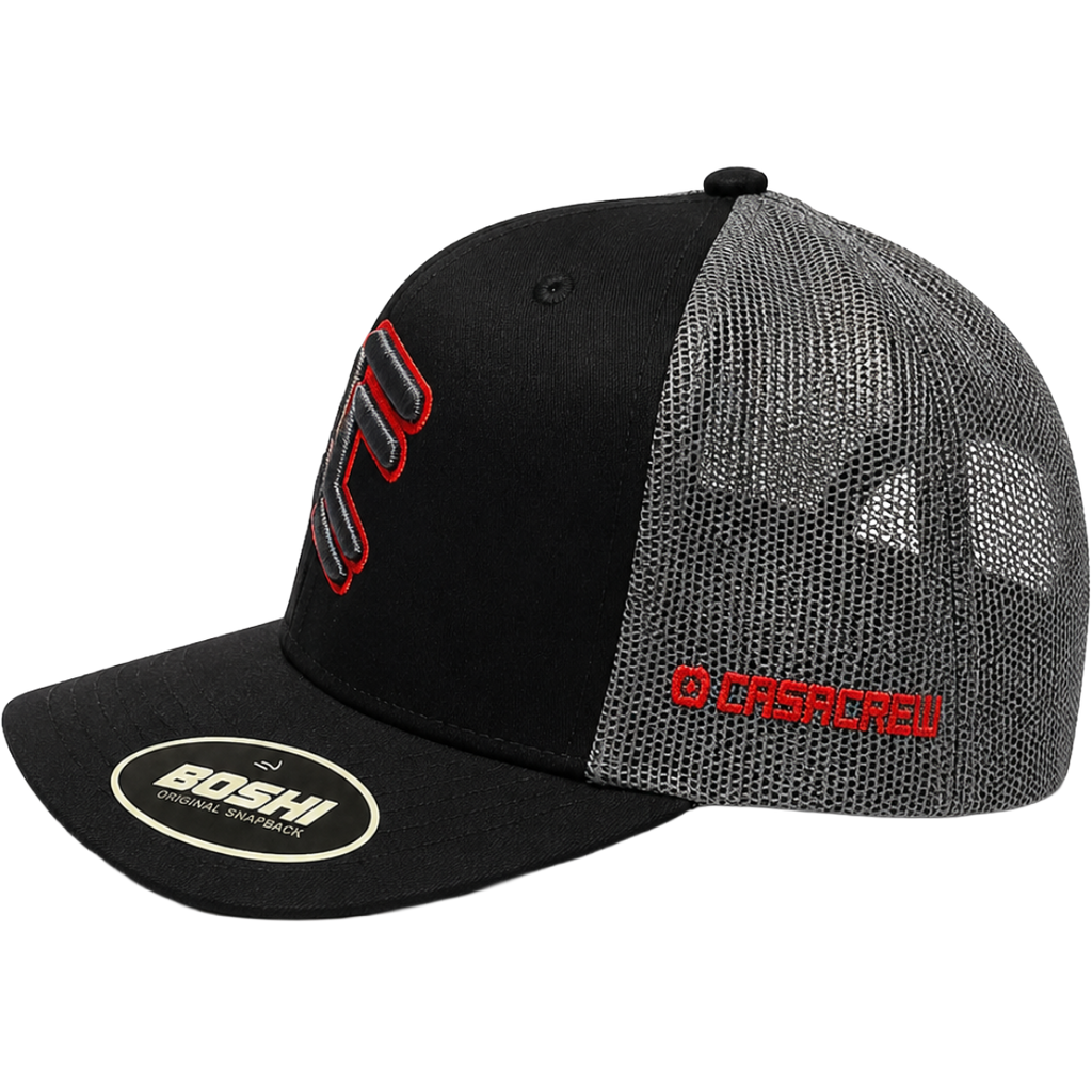 CC – Black, Grey & Red Trucker Cap