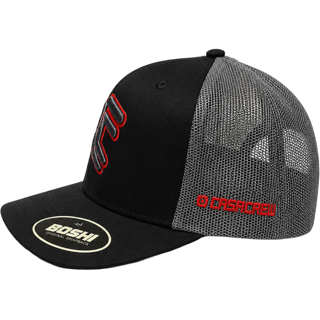 CC – Black, Grey & Red Trucker Cap
