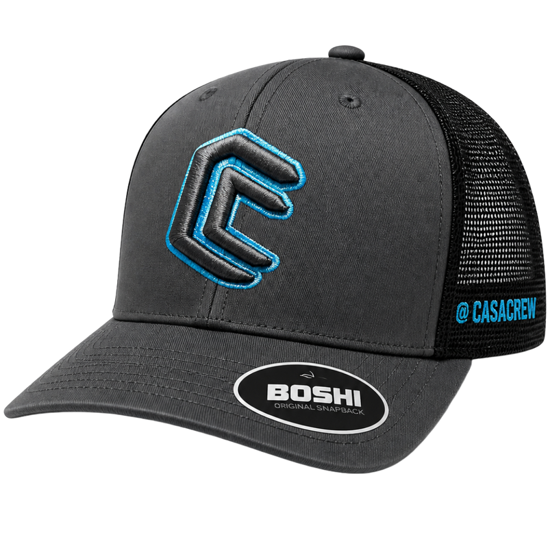 CC – Grey, Black & Blue Trucker Cap