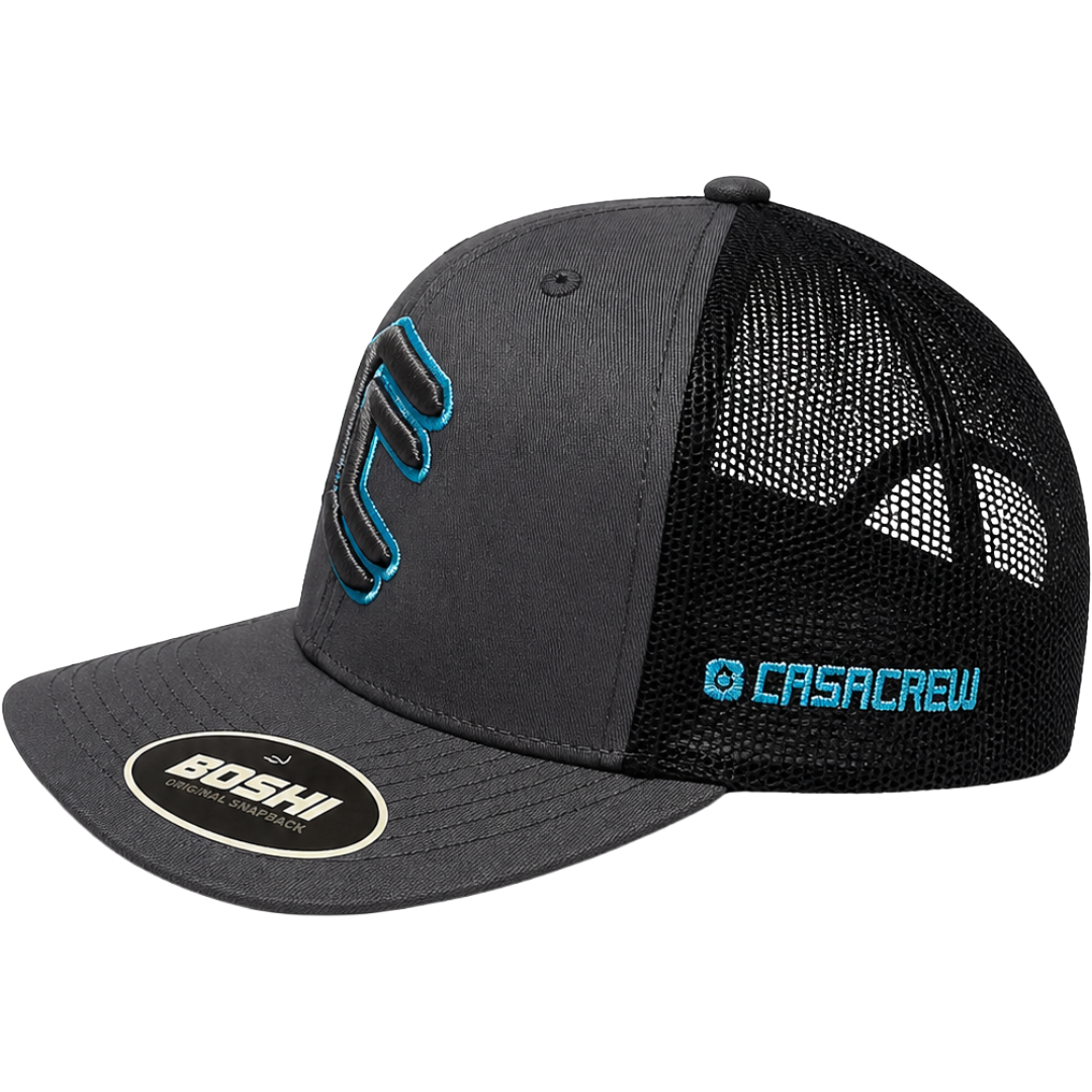 CC – Grey, Black & Blue Trucker Cap