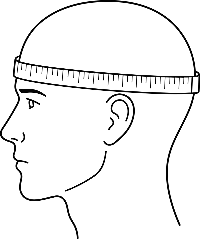 Diagram showing how to measure head circumference